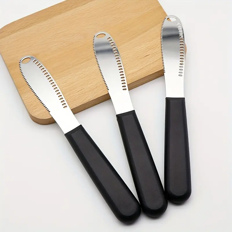 1pc, Stainless Steel Butter Spreader, Mental Butter Knife, Reusable Cheese Spreader, Household Butter Spreader Knives For Cheese Cold Butter Jam Pastry, Kitchen Stuff, Kitchen Gadgets 2