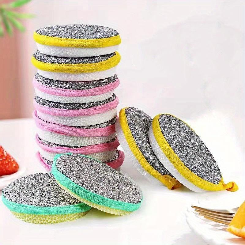 3/6/9/12/15pcsCleaning Sponge, Scouring Pad, Square Dish Cloths, Simple Style Dish Towel, Cleaning Cloth For Sink Or Kitchen Stove, Antibacterial Washable Cleaning Brush, Kitchen Stuff, Kitchen Cleaning Gadget Random Color 2