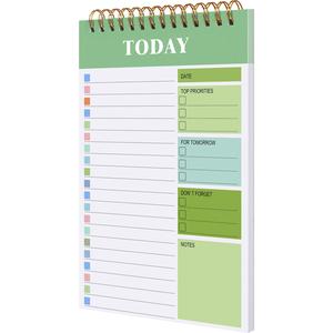 To Do List Notebook, 1 Piece 32 Pages Undated Daily Planner Notebook, Weekly Review Spiral Bound Notebook