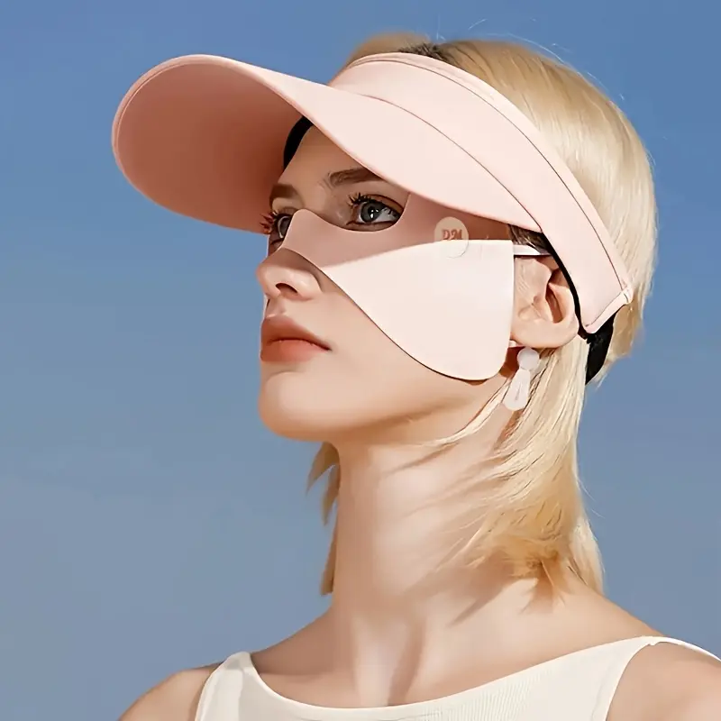 1/2pcs Summer Mask Sunscreen Face Scarf Solid Color Sunscreen Eye Patches Sunscreen Veil Face Cover Sports Running Tennis Cycling Tennis Mask Fashion DM Logo Mask 2
