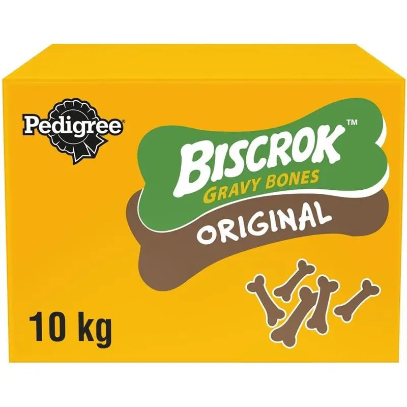 Pedigree Biscrok Original 10 kg Snacks, Dog Treats Gravy Bones Biscuits Dog Treats, Megapack 1