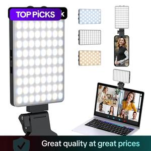 Selfie Light Clip, Adjustable Color Temperature & Brightness Fill Light, 2000mAh Rechargeable Phone Selfie Light For Phone, Laptop, Makeup, Live-streaming, Selfie Panel Light