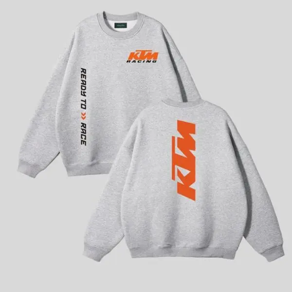 Bold Orange Logo with Ready to Race Slogan Sweatshirt, Tshirt, Hoodie, KTM Racing Shirt, Comfortable Unisex Pullover for Motorsport Enthusiasts , Perfect for Everyday Wear and Racing Fans 4