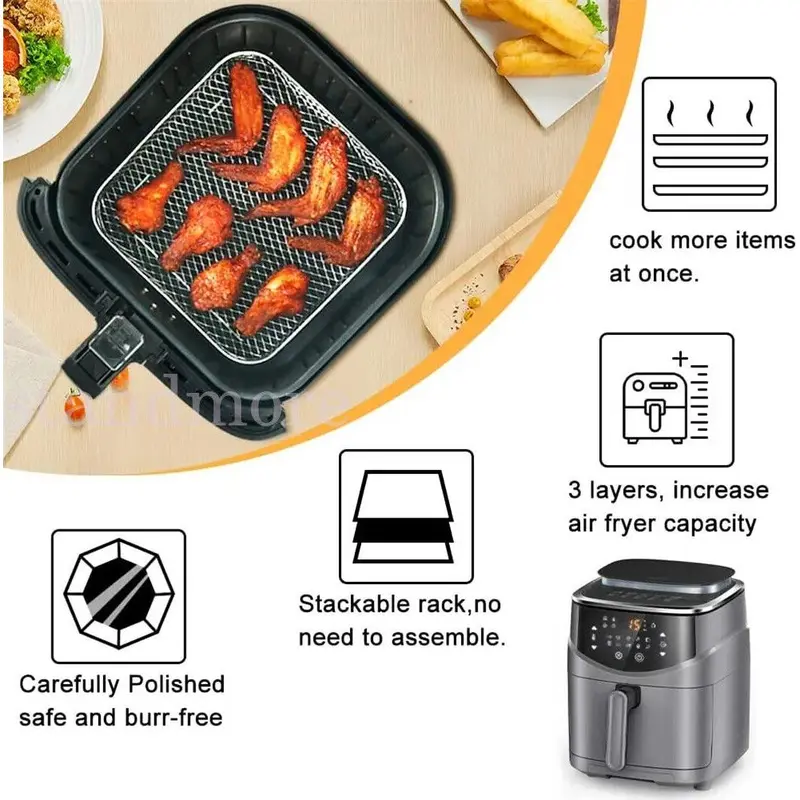 Air Fryer Dehydrator Racks Tray Accessories Stainless Steel Air Fryer Basket 8