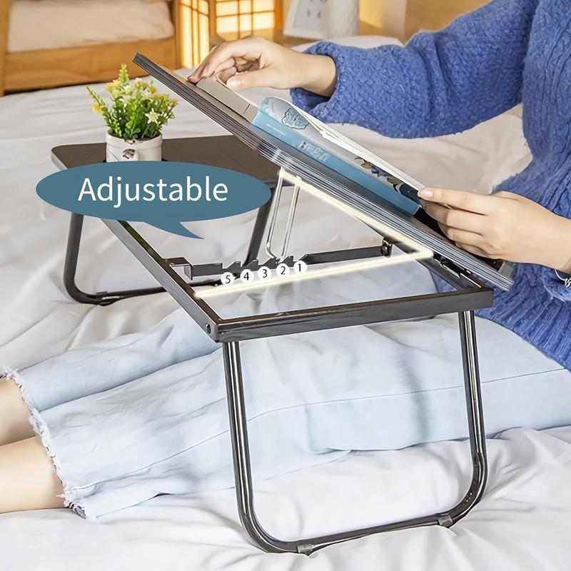 Laptop Desk, Laptop Bed Table with Foldable Legs & Cup Slot, Reading Holder Notebook Stand Breakfast Bed Tray Book Holder for Sofa, Bed, Terrace, Balcony foldable  tray bed  table sofa  tray folding  desk 5