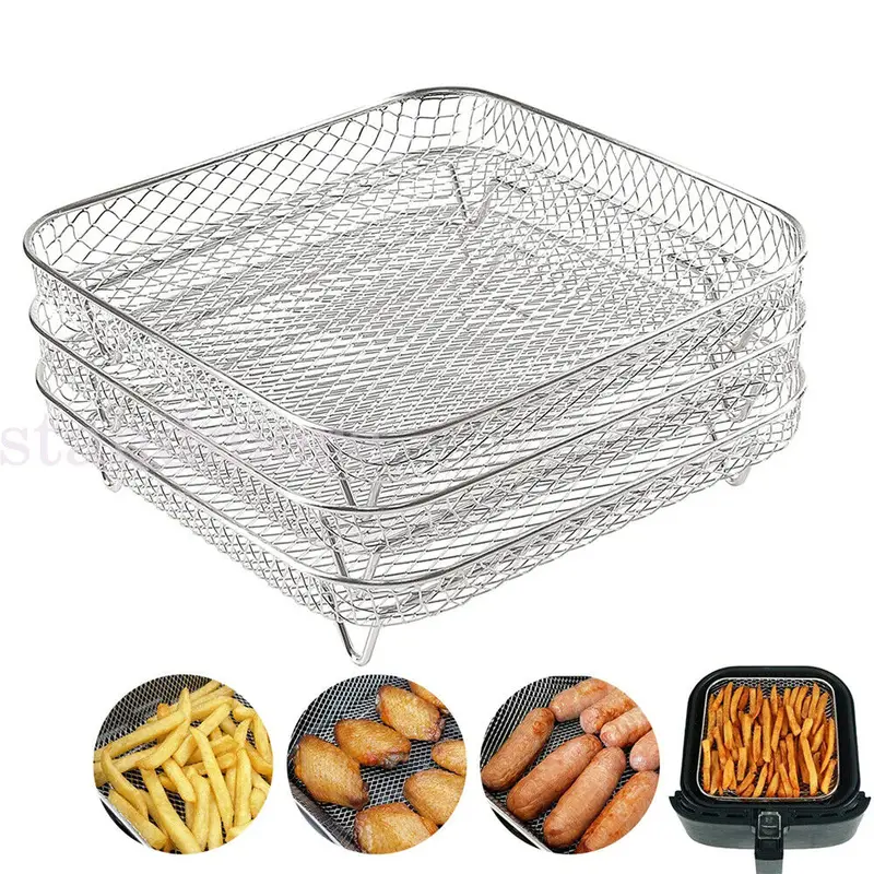 Air Fryer Dehydrator Racks Tray Accessories Stainless Steel Air Fryer Basket 7
