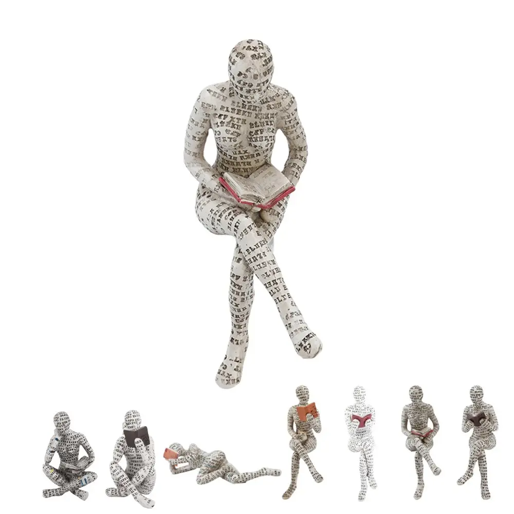 2025 NEW Reading Woman Figurine Innovative  Resin Lady Reading Pulp Molding Bookshelf Ornaments for Home Decoration Bookshelf Decoration