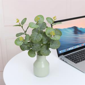 Artificial Greenery Eucalyptus Leaves Branches for Wedding Garden Table Decor(without vase)