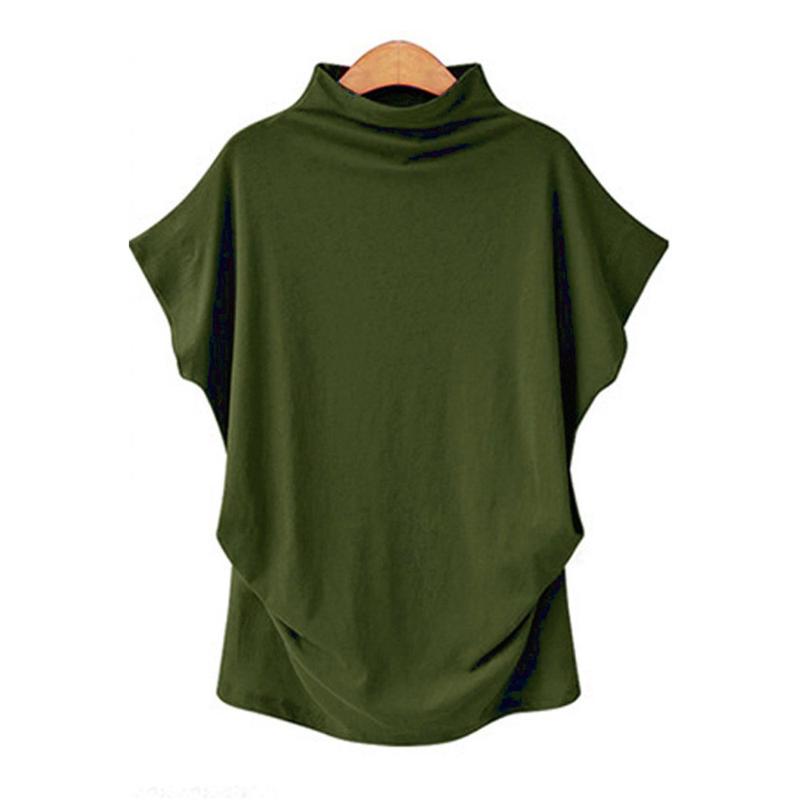 Product Introduction of 5XL Women Summer T-Shirt Short Batwing Sleeve Loose Solid Gray Turtleneck Tee Shirt 2025 New T-Shirts Femme Tees Tops 29