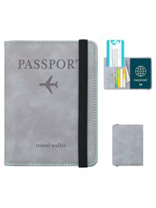Summer 2024 Solid Color Passport Holder Cover Wallet, Rfid Blocking Leather Card Case, Travel Accessories for Women Men