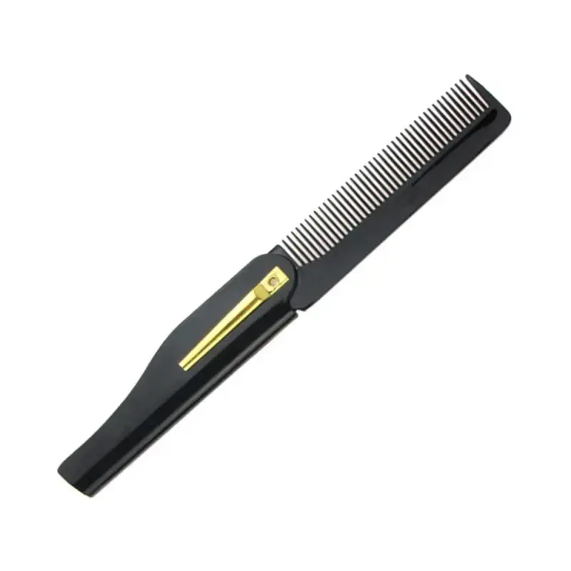 New Design Foldable Hair Comb Pocket Clip Moustache Beard Styling Tool Hairdressing for Men Women Combs 6