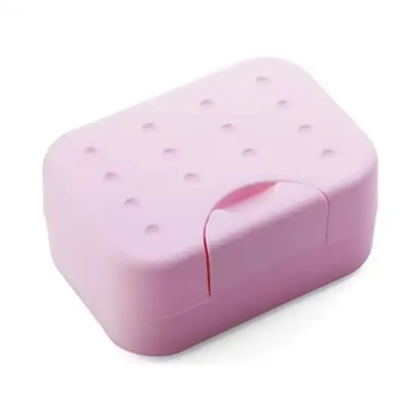 New Travel Soap Dish Box Case Holder Hygienic Easy To Carry Soap Holder Box Home Storage Organizer with Strainer Sponge White 8