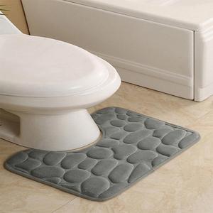Toilet Mat, U-shaped Commode Contour Rug, Pebble Patterned Bathroom Floor Mat, Water Absorbent Non Slip Bath Mat, Bathroom Accessories