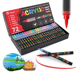 Acrylic Paint Marker Pen Set, 27pcs/set Drawing Art Supplies, Automatic Ink Control Acrylic Paint, Rich Colors, Colour Can Be Stacked