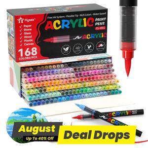 Acrylic Paint Marker Pen Set, 1 Box Waterproof Acrylic Paint Pens for Rock, Wood, Fabric, Canvas, Glass, DIY Crafts, Art Supplies