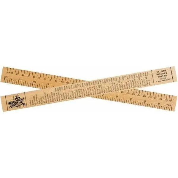 British History Timeline Wooden 30cm Ruler *INCLUDES KING CHARLES III*