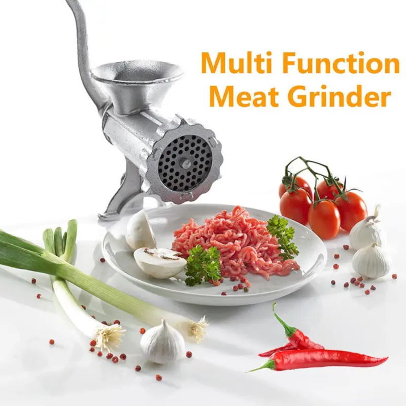 Manual Meat Grinder Mincer Rotary Machine Food Heavy Duty Burger Sausage Maker 5
