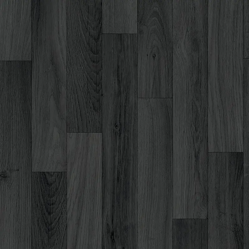 Black P1522 Wood Effect Vinyl Flooring Sheet For Living Room, Hallway, Kitchen With 2.0mm Thickness Cushion Backing Lino Sheet - 2m X 1m