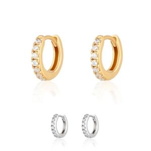 Embellished Huggie Hoop - Stainless Steel - Hypoallergenic - Water, Heat & Sweatproof Earrings