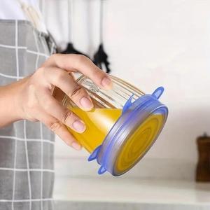 Silicone Bowl Cover, 6pcs Reusable Airtight Stretch Food Container Cover, Fresh Keeping Food Wrap Covers, Seal Bowl Stretch Lids, Kitchen Accessories