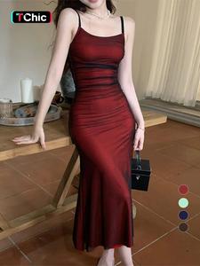 Women's Plain Ruched Cami Dress, Elegant Sleeveless Spaghetti Strap Bodycon Long Dress for Party Club Dating Wear, Ladies Clothes for All Seasons, Womenswear