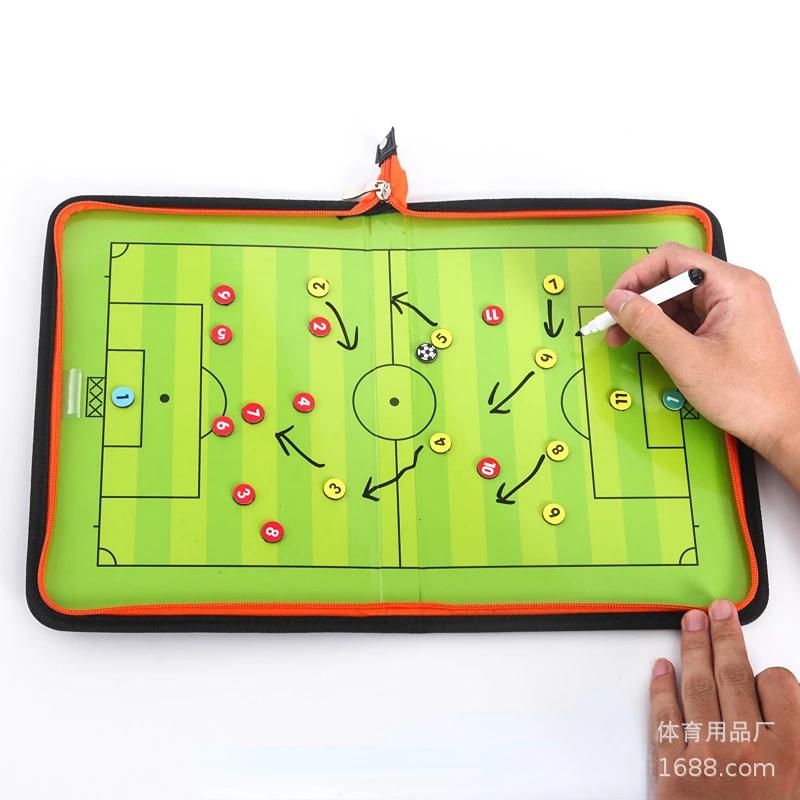 Coach Tactical Board Magnetic Zipper Football Tactical Board Coach Tactical Board Foldable Strategy Board with Pen Clipboard Hot 3