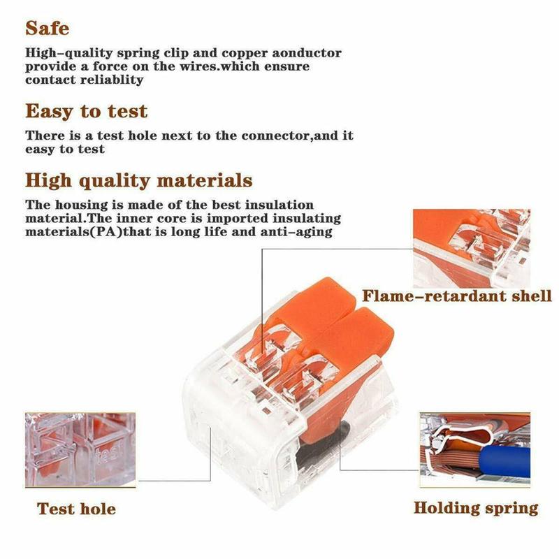 Product Introduction of 75x For Wago 221 Electrical Connectors Wire Block Clamp Terminal Cable Reusable 22