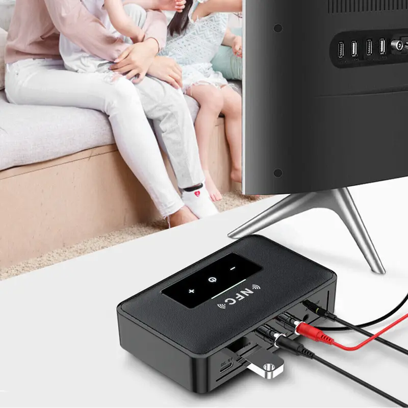 NFC Wireless Bluetooth 5.0 Audio Transmitter Receiver HiFi Music Adapter AUX 8