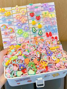 60-100pcs Cute Cartoon Hair Ties, Random Colors, Animal & Fruity Designs, Fashion Hair Accessories for Women & Girls, Elastic Hair Accessory, Hair Accessories Sets