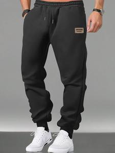 Men's Letter Print Drawstring Waist Sweatpants, Casual Comfy Loose Jogger Pants for Summer, Fashion Men's Bottoms for Daily Wear