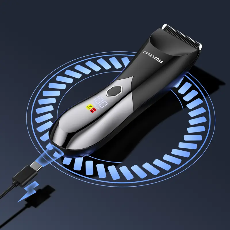 BarberBoss Body Groomer for Men - Ball and Body Hair Trimmer, Groin, Pubic, and Body Shaver, Model  Comfort Smooth Adjustable, QR-2020 8