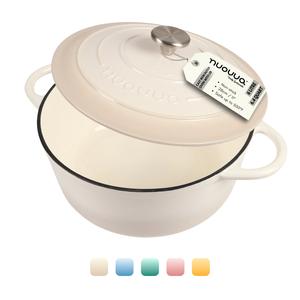 Cast Iron Dutch Oven with Lid – Non-Stick Ovenproof Enamelled Casserole Pot, Oven Safe up to 500° F – Sturdy Dutch Oven Cookware – , 6.4 -Quart,(5.6L) 28cm – by Nuovva