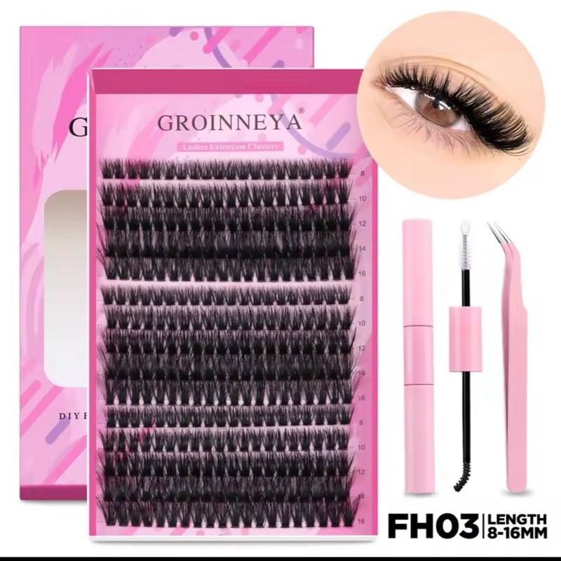 GROINNEYA Diy Lash Extension Kit - Full Set of Individual and Cluster Eyelashes - Makeup, Cosmetic 8