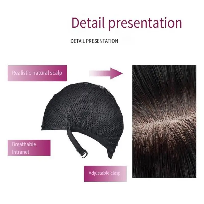 New synthetic synthetic fiber wig men's short black hair full head hair micro volume high temperature silk full head wig 5