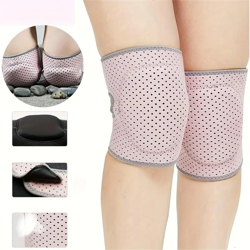 Women'S Pink Knee Support Braces - Polyester Filled Sponge, Ideal for Yoga, Tennis, Dance & Gym Workouts - Pair of Adjustable Aerodynamic Supports, Dance Accessories, Without Battery 5