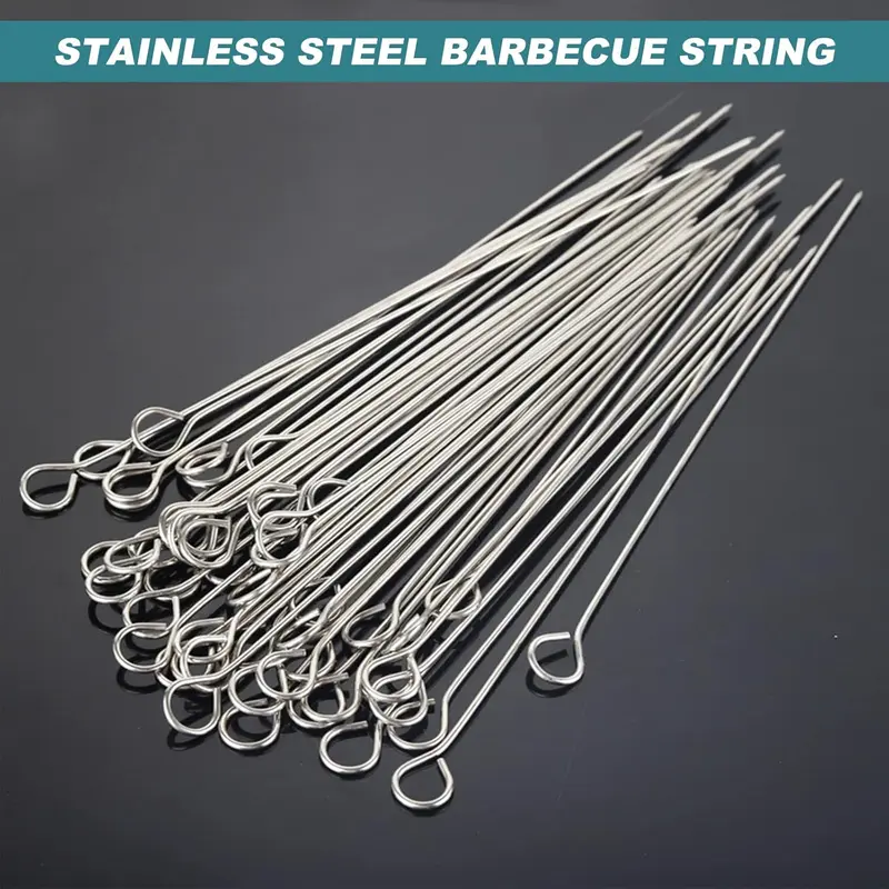 30cm Kebab Skewers Stainless Steel, 20pcs Metal BBQ Kebab Grill Skewers Sticks Reusable Long Metal Chicken Barbecue Skewer for Fruit Meat BBQ Kabob 3