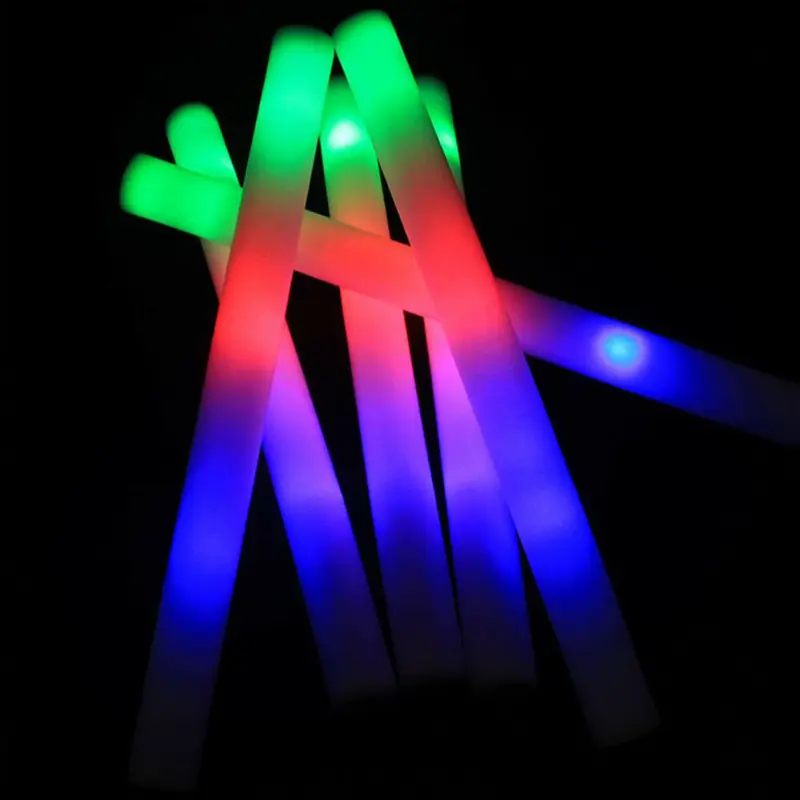 60 LED Foam Glow Sticks Party Wedding Flashing LED Light Stick Light-up Wand UK 7