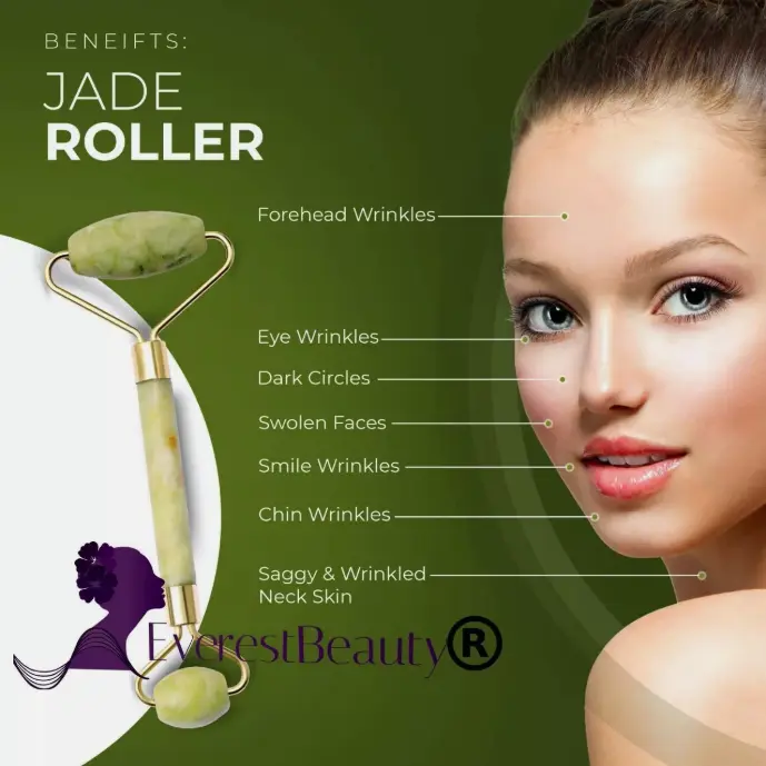 Jade Face Massage Roller Beauty Tool Facial Eye Neck Body Anti Ageing Therapy Skincare Comfort 2