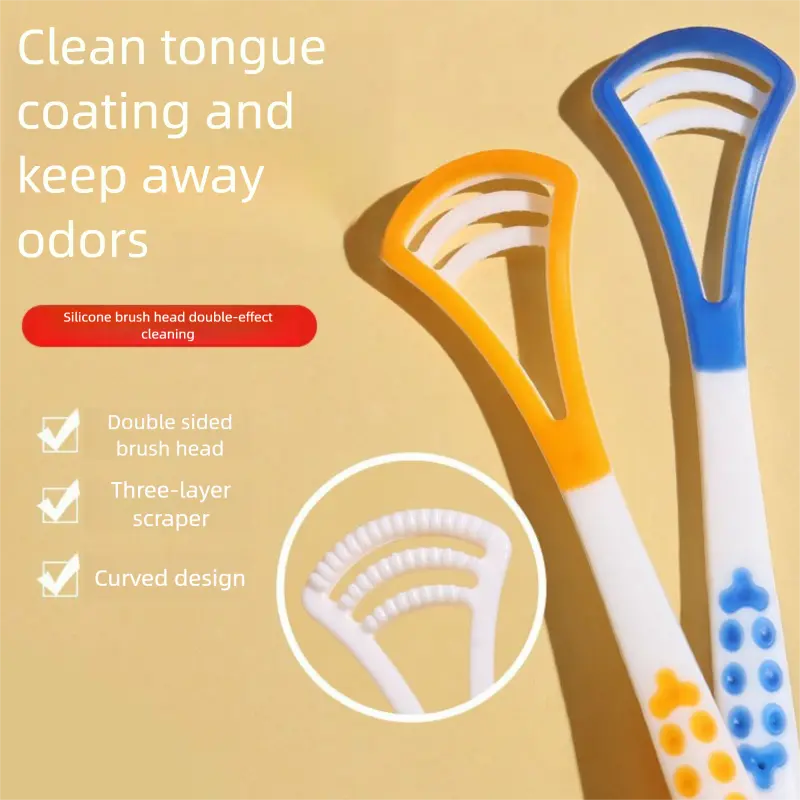 8-Pack Individually Wrapped Travel Tongue Brush and Scraper Set – Portable Silicone Tongue Cleaner for Bad Breath, Oral Hygiene Deodorizer, Gentle Cleaning Tool for Adults & Kids 0