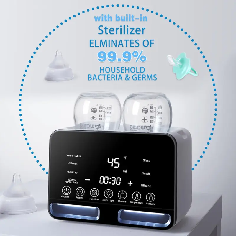 Baby Bottle Warmer Steriliser Fast Milk Warmer with LCD Display and Timer UK 8