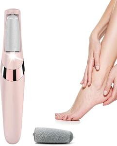 Velora Trader Rechargeable Electric Foot File – Waterproof Callus Remover for Feet, Pedicure Tool with 2 Rollers, Dual Speed, and LED Light – Smooths Cracked, Dry & Hard Skin