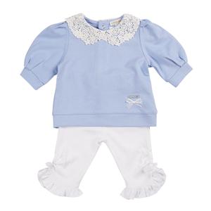 Blue Broderie Collar Tracksuit