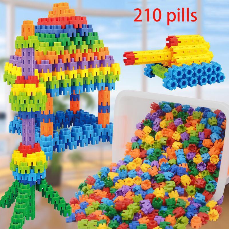 Hexagonal DIY Building Blocks, 210pcs/bag Large Plastic Assembly ...