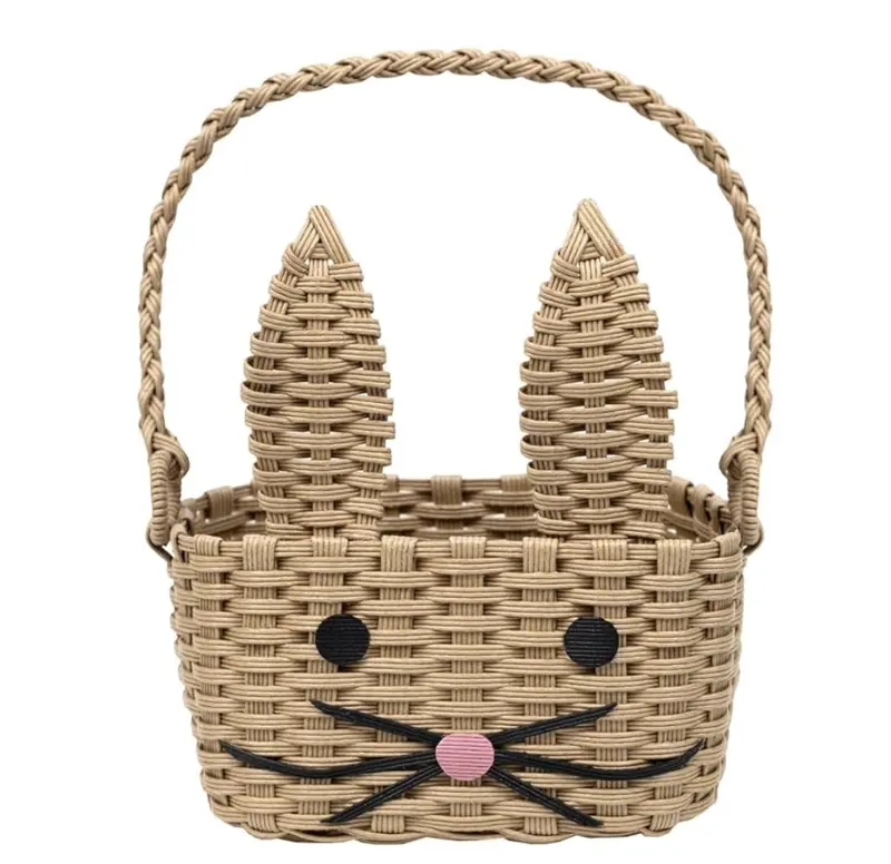 Recycled Bunny Shaped Basket – Perfect for Easter & Parties - Playful Bunny Basket – Recycled Paper Egg Hunt Basket 2
