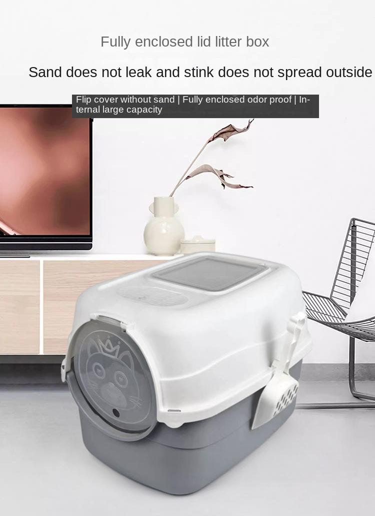 Product Introduction of Cat Litter Box Fully Enclosed Cat Toilet Extra Large Deodorizing Anti-Splash with Sand Kitten Sand Poop Box Cat Supplies 1