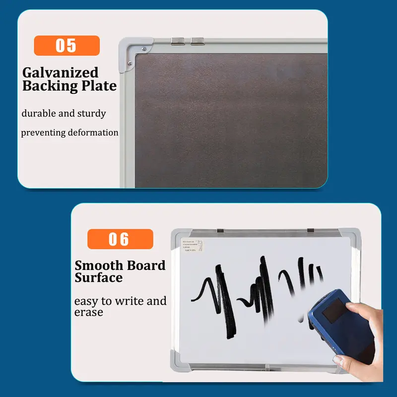MAGNETIC WHITEBOARD SMALL LARGE WHITE BOARD DRY WIPE NOTICE OFFICE SCHOOL HOME-90*60cm 8