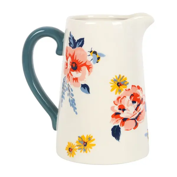 17cm Bee-utiful Floral Ceramic Flower Jug 0