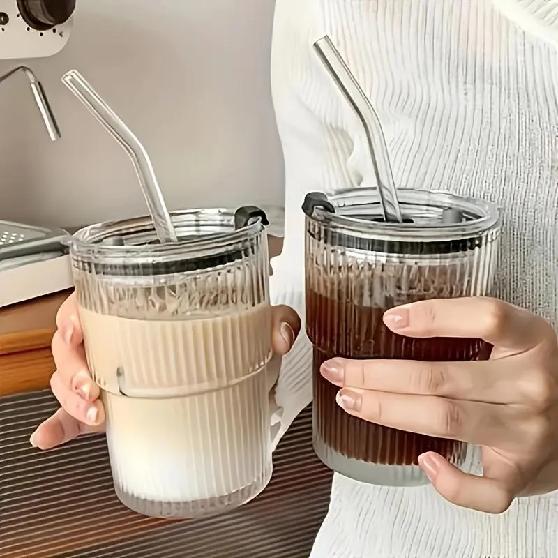 Stylish, Leak-Resistant Insulated Glass Water Bottle with Straw & Lid - Spill-Proof, Perfect for Home, Office, Travel & Outdoor Use 0