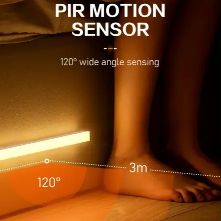 Strip Light LED PIR Motion Sensor USB Rechargeable Magnetic Cabinet Closet Lamp 6