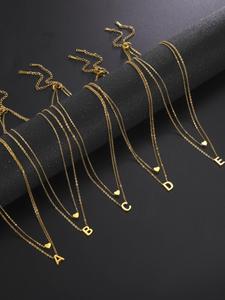 Summer 2024 Fashion Multi-layer Letter Detail Pendant Necklace for Women As Gift, Fashion Jewelry for Party, Daily Clothing Decor, All-match & Exquisite Jewelry for Birthday Gift, Valentine's Day Gift